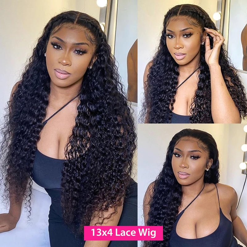 Water Wave  13x4 Lace Front Wig  HD Wet And Wavy Loose Deep Wave Frontal Wig 180%