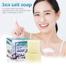 Sea Salt Soap whitening Moisturizing Soap Natural Milk Sea Salt Soap Remove Pimple Pores Acne Treatment Face Care  Foaming Net