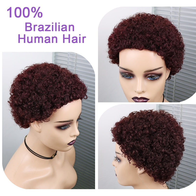 Glueless Brazilian  Hair  Afro Kinky Curly Wig