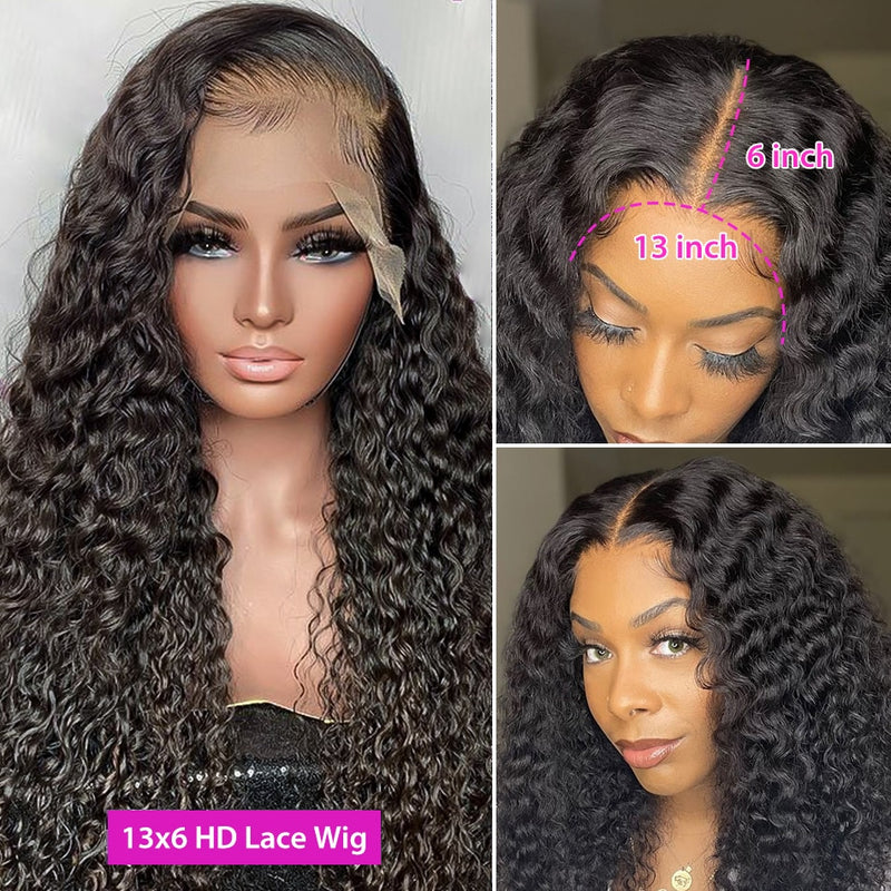 Pre Plucked  Curly Water Wave Lace Front Wig