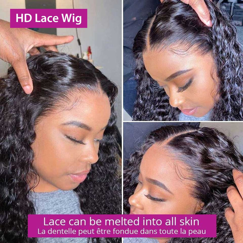 Water Wave  13x4 Lace Front Wig  HD Wet And Wavy Loose Deep Wave Frontal Wig 180%