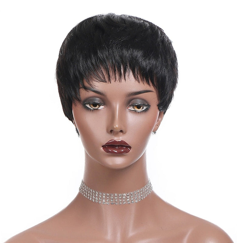 Bangs Non Lace Front Straight Human Hair Wig
