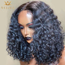 Human Hair Deep Wave Frontal Short  Wig