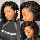 Human Hair Deep Wave Frontal Short  Wig