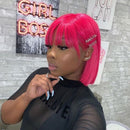 Glueless Short Human Hair Wigs With Bangs