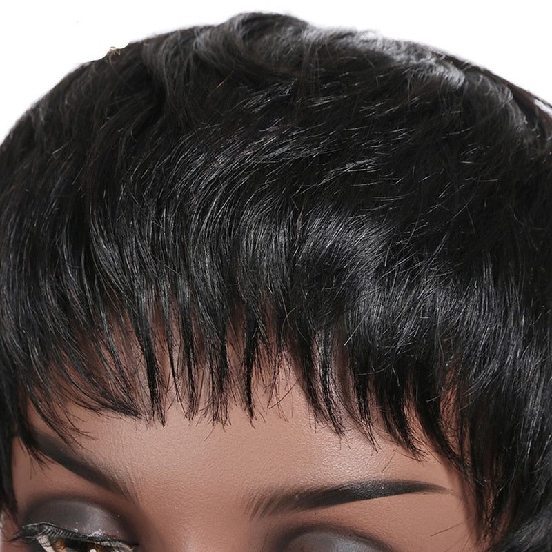 Bangs Non Lace Front Straight Human Hair Wig