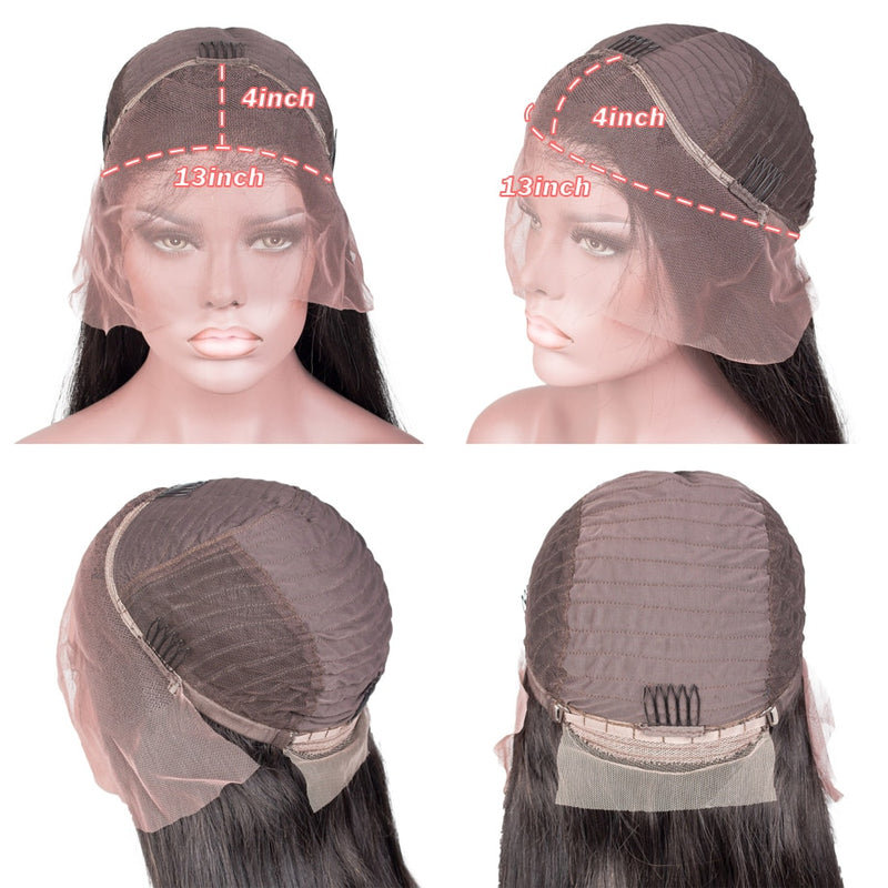 Human hair 13x4 Deep Wave Frontal Wig 180%