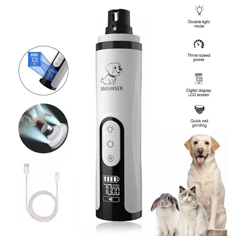 Electric Pet Nail Clipper with 2 LED Light