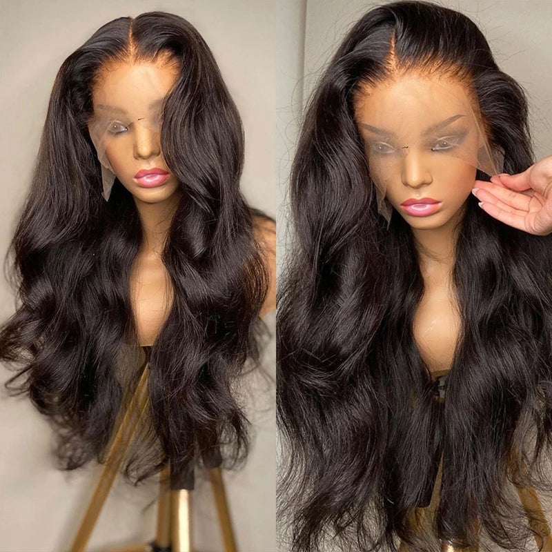 Body Wave Lace Front 4x4 Closure Wig Brazilian Loose Wave 180%