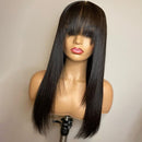 Bone Straight 100% Human Hair Wig With Bangs