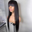 Bone Straight 100% Human Hair Wig With Bangs
