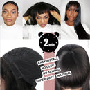 Bone Straight 100% Human Hair Wig With Bangs